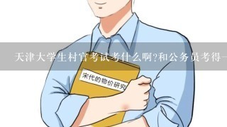 天津大学生村官考试考什么啊?和公务员考得一样吗?是行政能力测试和申论吗?