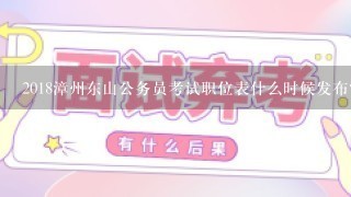 2018漳州东山公务员考试职位表什么时候发布？去年东山有招人吗？