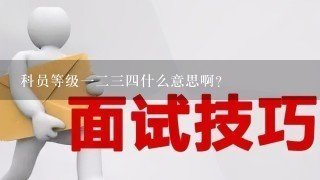 科员等级一二三四什么意思啊？