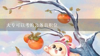 大专可以考的公务员职位