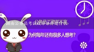 湖南公务员考试政审条件是什么