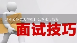 想考公务员大学报什么专业比较好