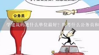 学建筑的进什么单位最好？能考什么公务员和事业单位吗？