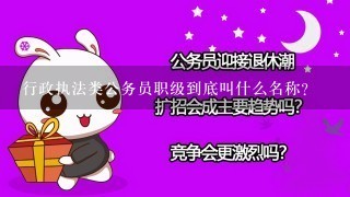 行政执法类公务员职级到底叫什么名称？